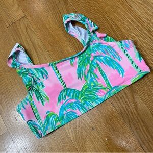 Lilly Pulitzer Palm Tree Print Ruffle Straps Bathing Swim Suit Bikini Top 7
